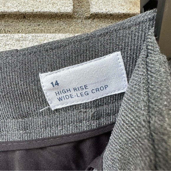 NWT Gap High Rise Wide Leg Crop Pants O-Ring Zip Gray - Picture 12 of 13